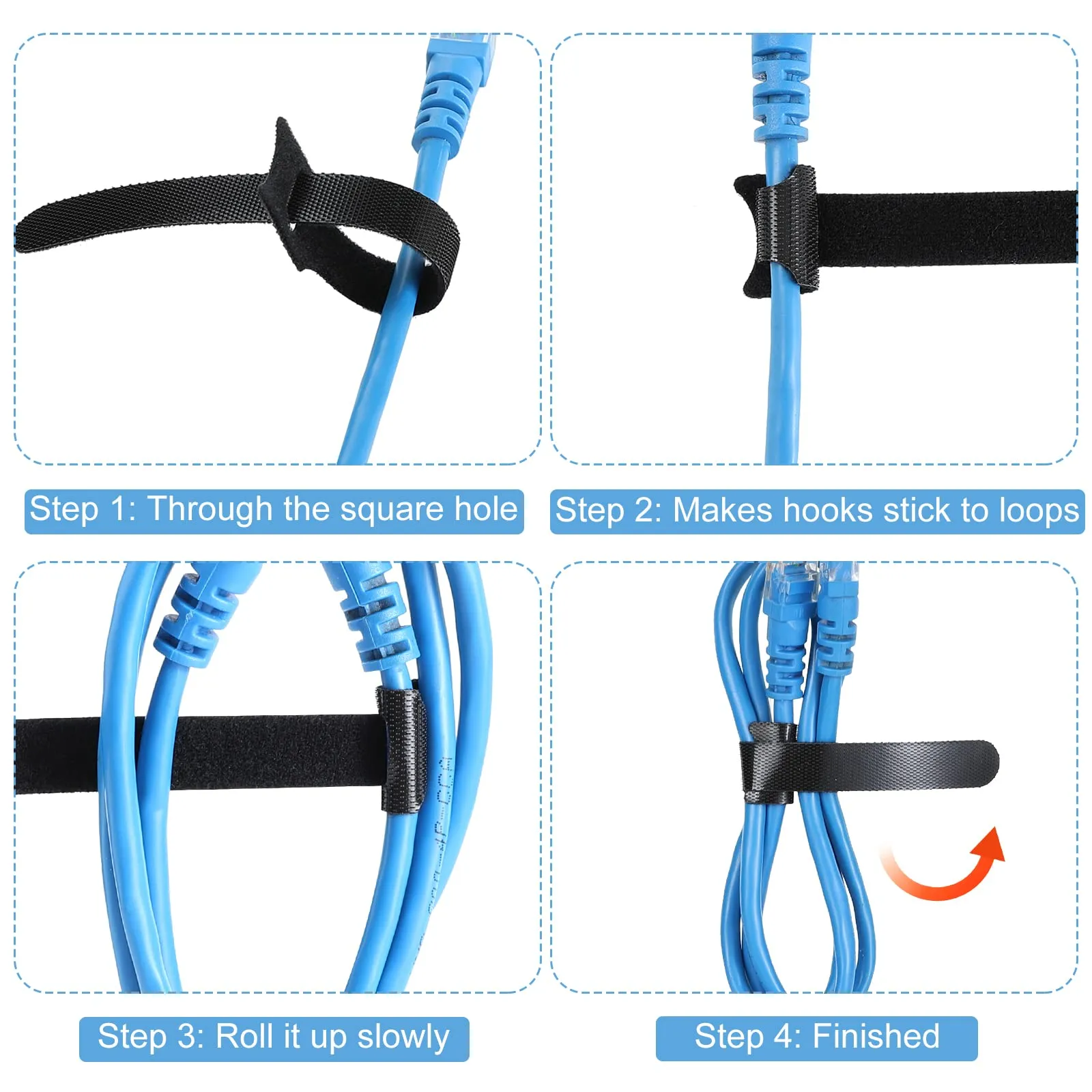 120PCS 6 Inch Reusable Cable Ties Wire Ties Cord Organizer Cable Organizer Adjustable Cable Management Black