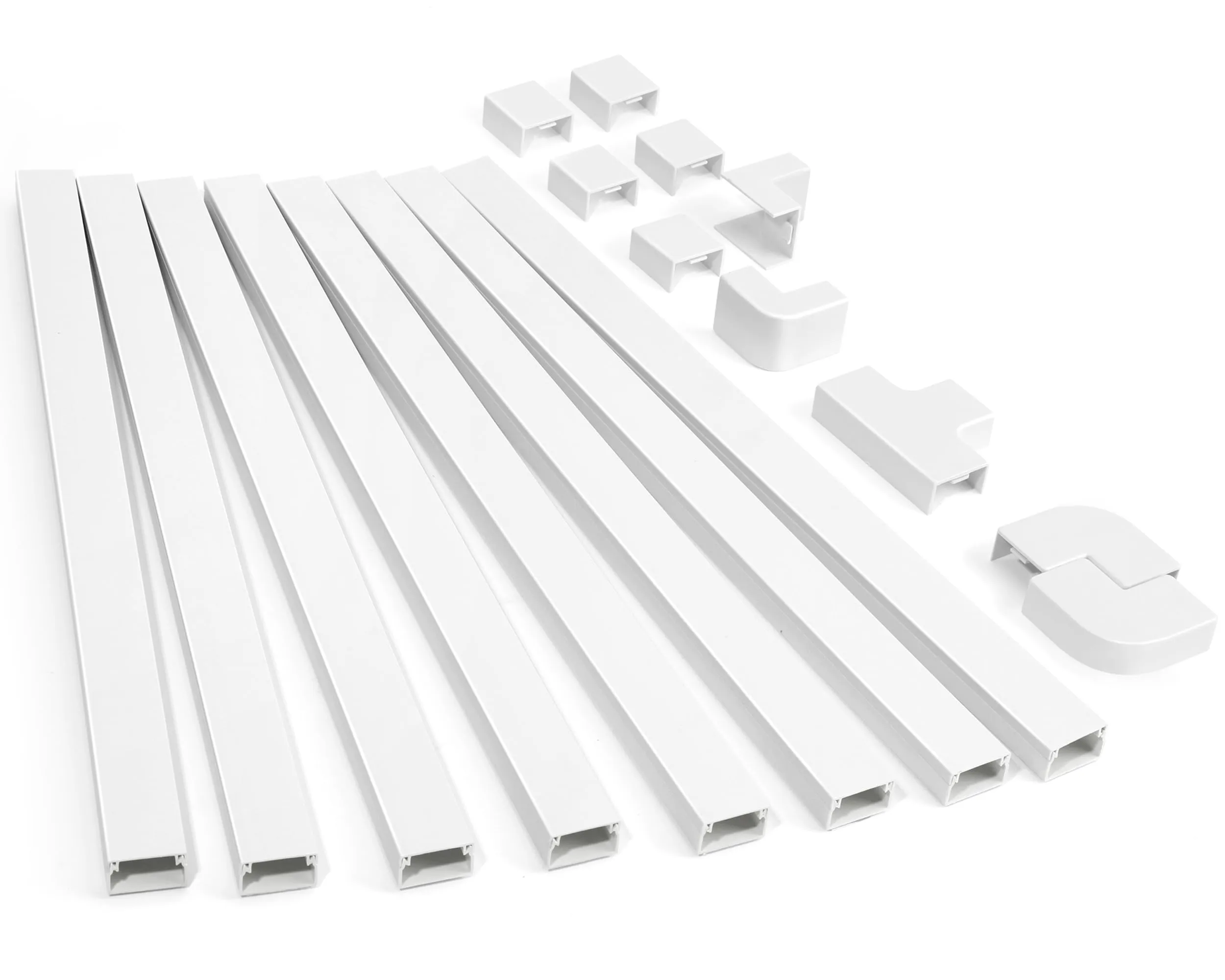 126in Cord Hider Kit, ZhiYo Cord Covers for Wall Mounted TV, Paintable Wire Cover for Cords, TV Cable Hider Wall Kit, Wall Cord Concealer, Cable Cover Wall Wire Management, 8xL15.7in W0.95in H0.55in