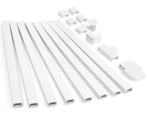 126in Cord Hider Kit, ZhiYo Cord Covers for Wall Mounted TV, Paintable Wire Cover for Cords, TV Cable Hider Wall Kit, Wall Cord Concealer, Cable Cover Wall Wire Management, 8xL15.7in W0.95in H0.55in