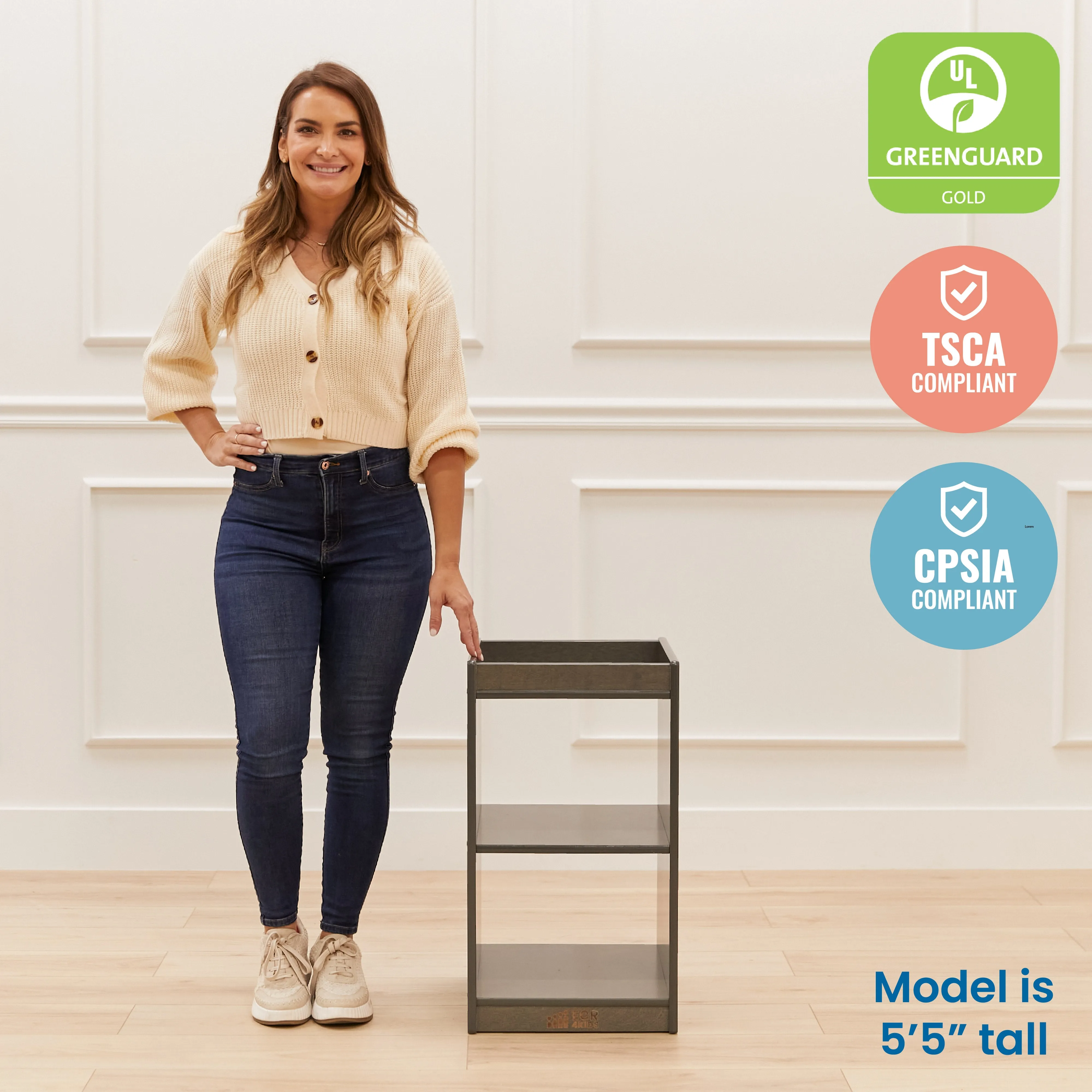 2-Cube Vertical Storage Cabinet, Display Shelf