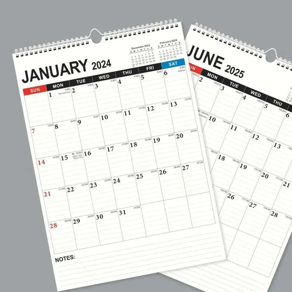 2024 Executive Spiral Bound Desk Calendar and Weekly Planner for Optimal Time Management