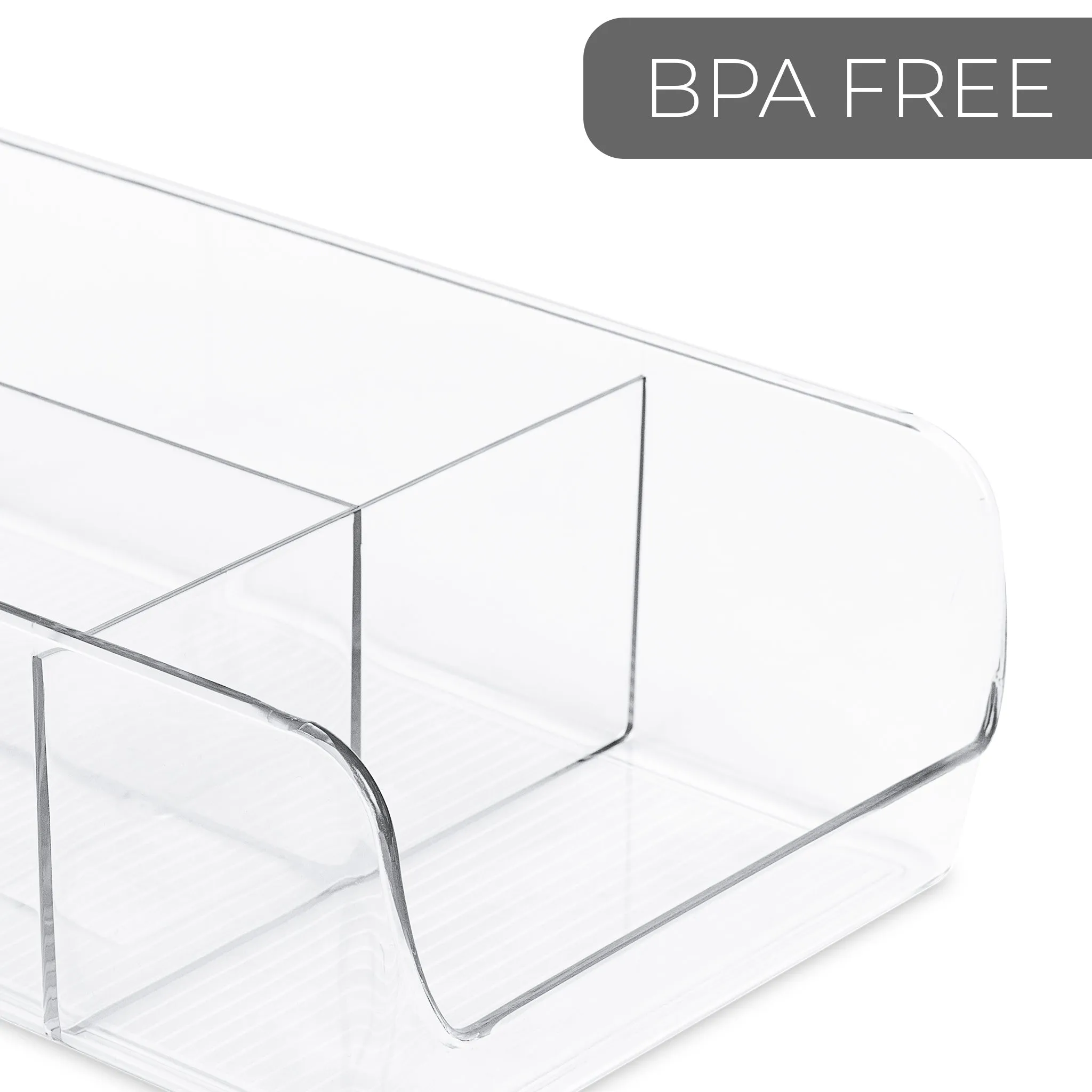 3-Compartment Clear Bin Organizer - Clear