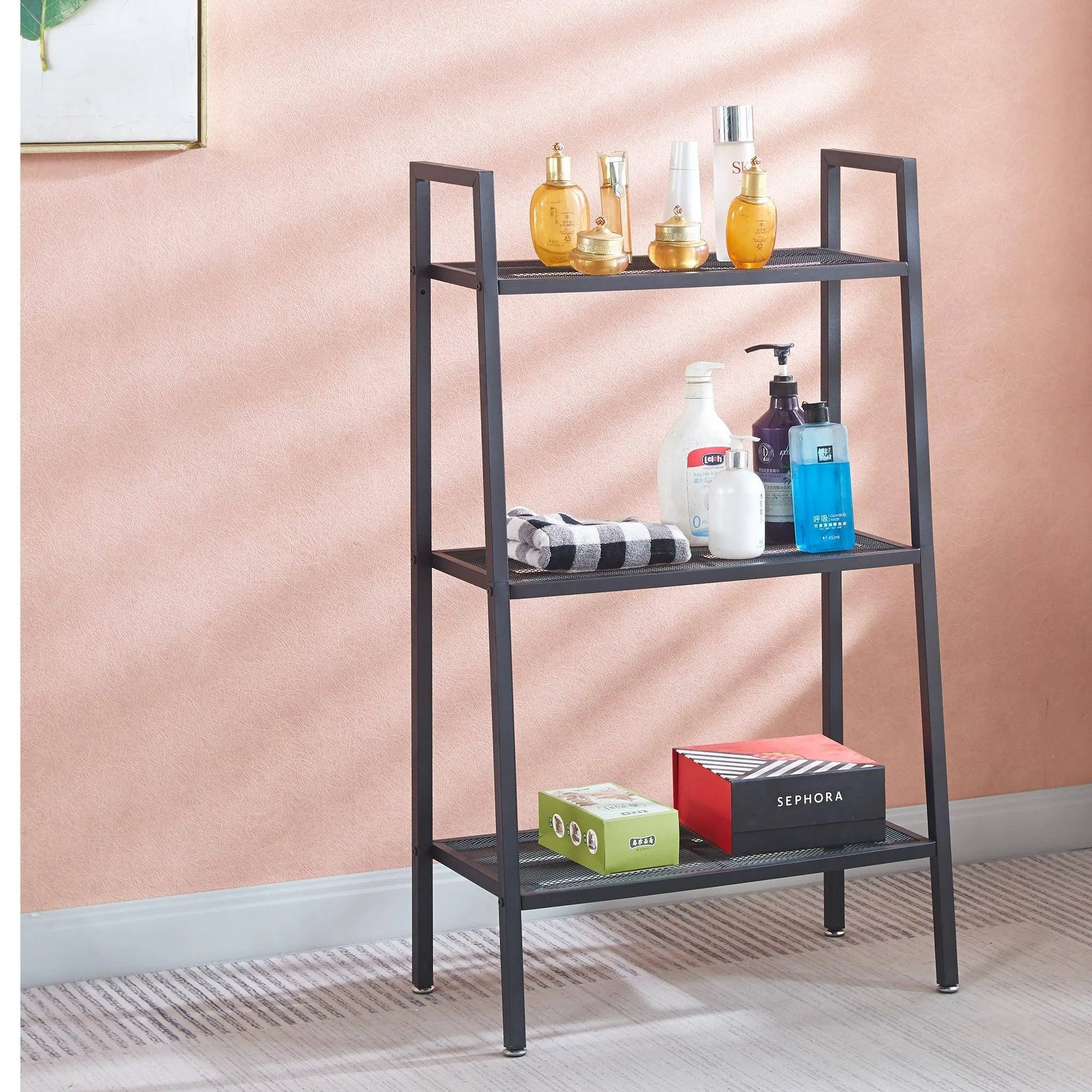 3-Tier Ladder Shelf Black - SF-107
