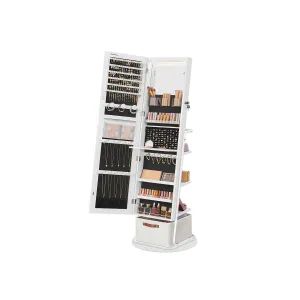 360° Swivel Mirrored Jewelry Cabinet with Lights