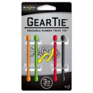 4-Pack 3-Inch Gear Tie, Assorted