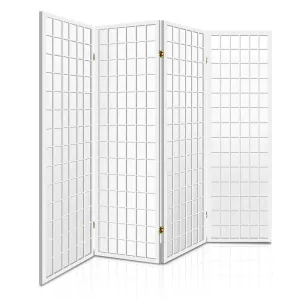 4 Panel Room Divider Screen | 174x179cm | White