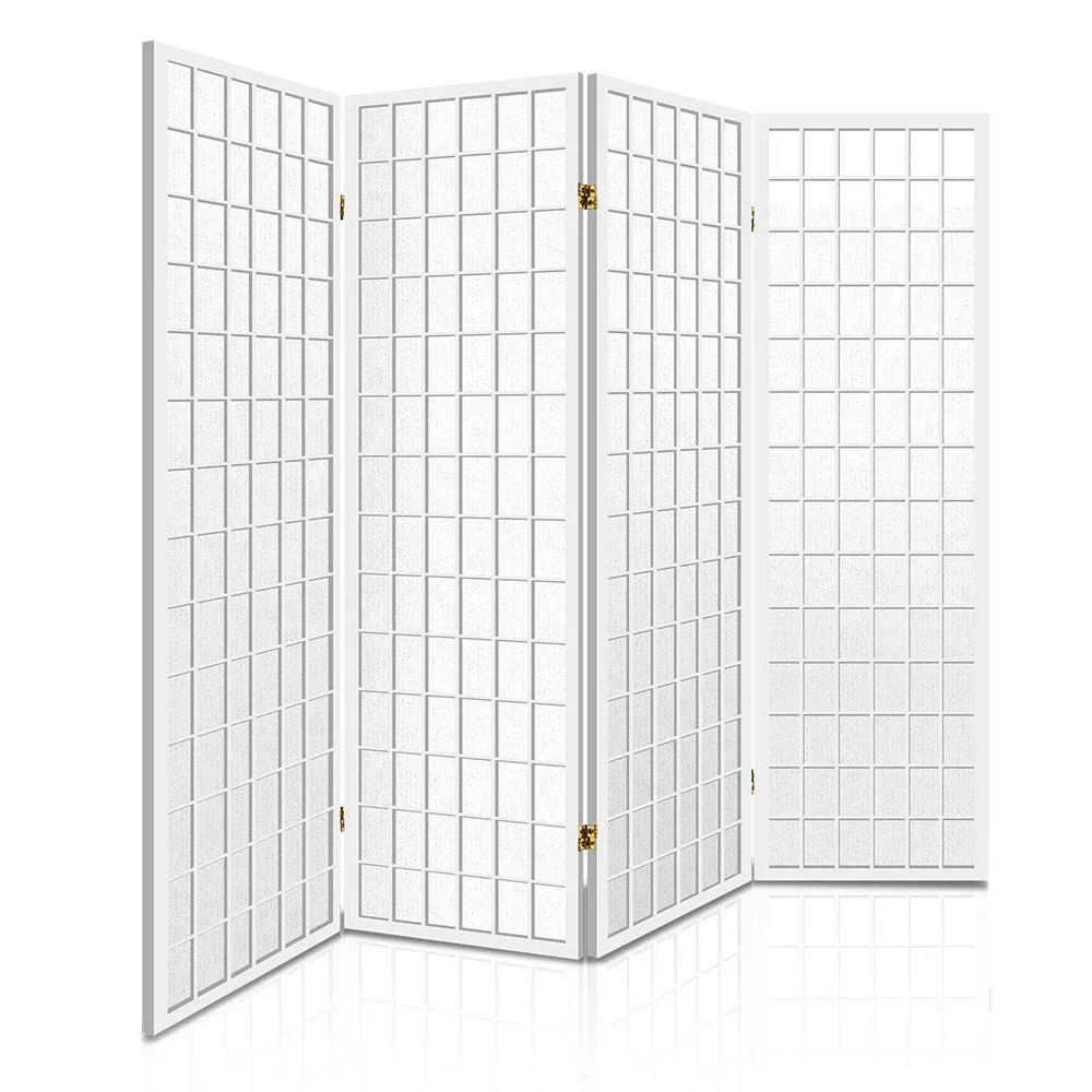 4 Panel Room Divider Screen | 174x179cm | White