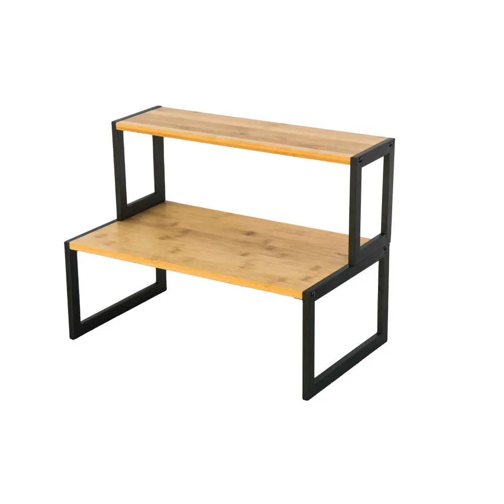 45cm Wide Bamboo Pantry Shelf Matte Black