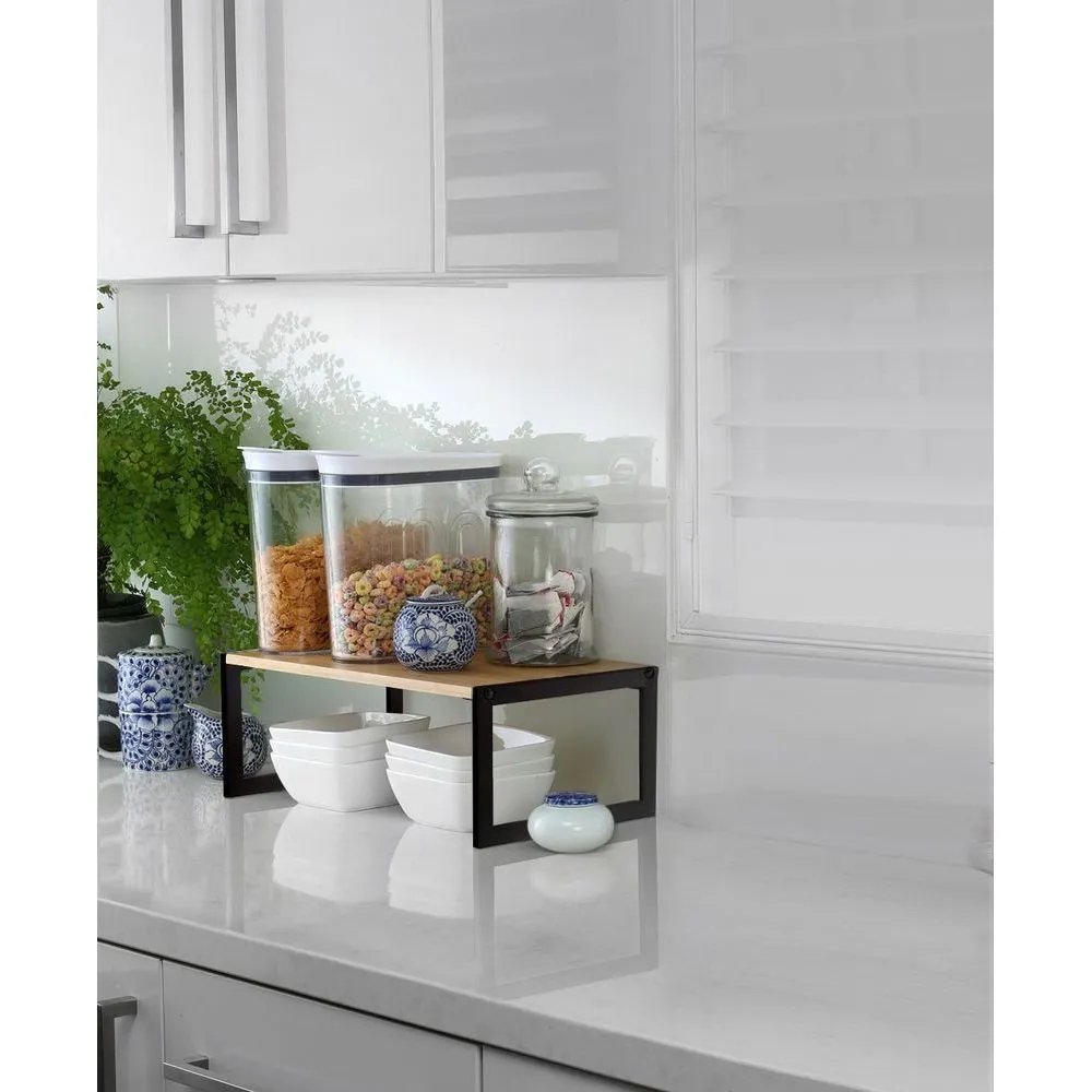 45cm Wide Bamboo Pantry Shelf Matte Black