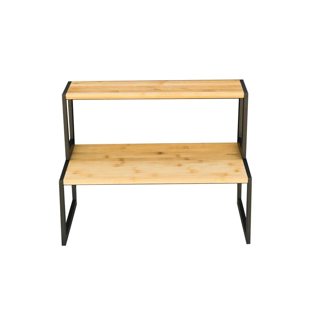 45cm Wide Bamboo Pantry Shelf Matte Black