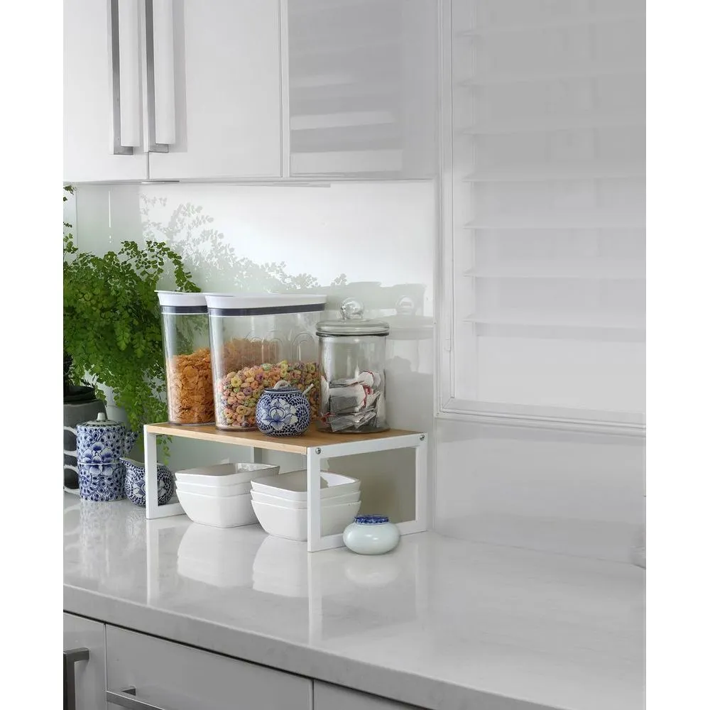 45cm Wide Bamboo Pantry Shelf White