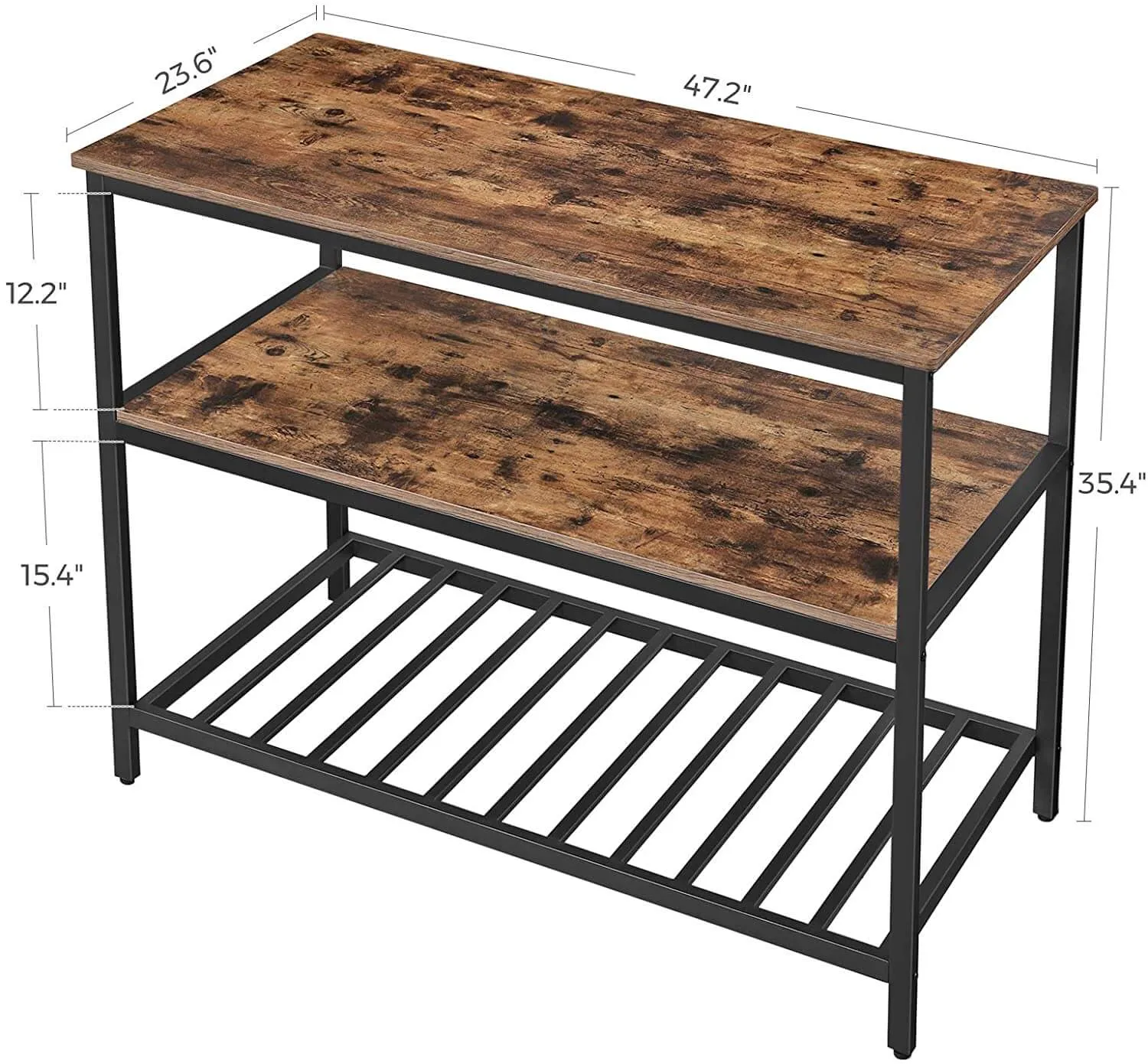 47" Kitchen Island with 3 Shelves