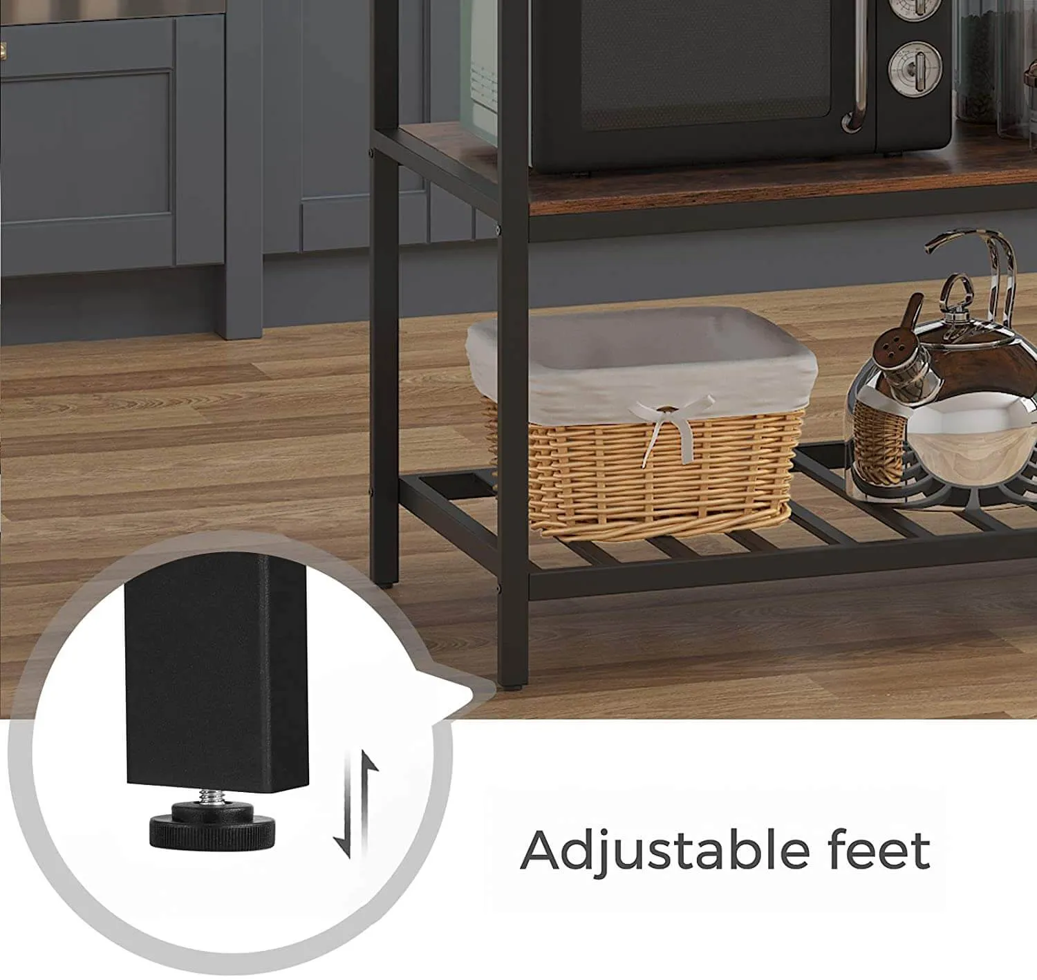 47" Kitchen Island with 3 Shelves