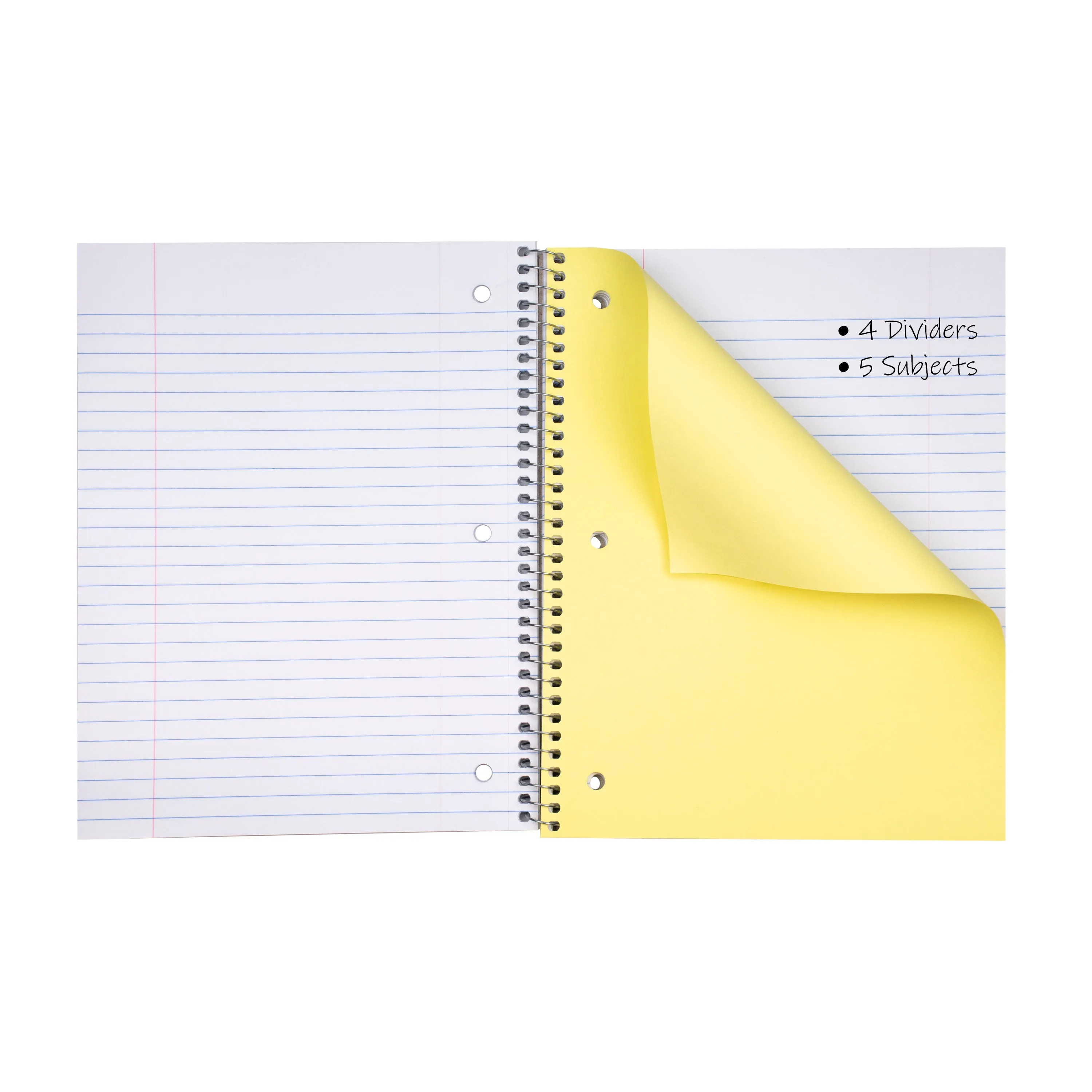 5-Subject Notebook, Wide Ruled, Assorted, (12 Notebooks)