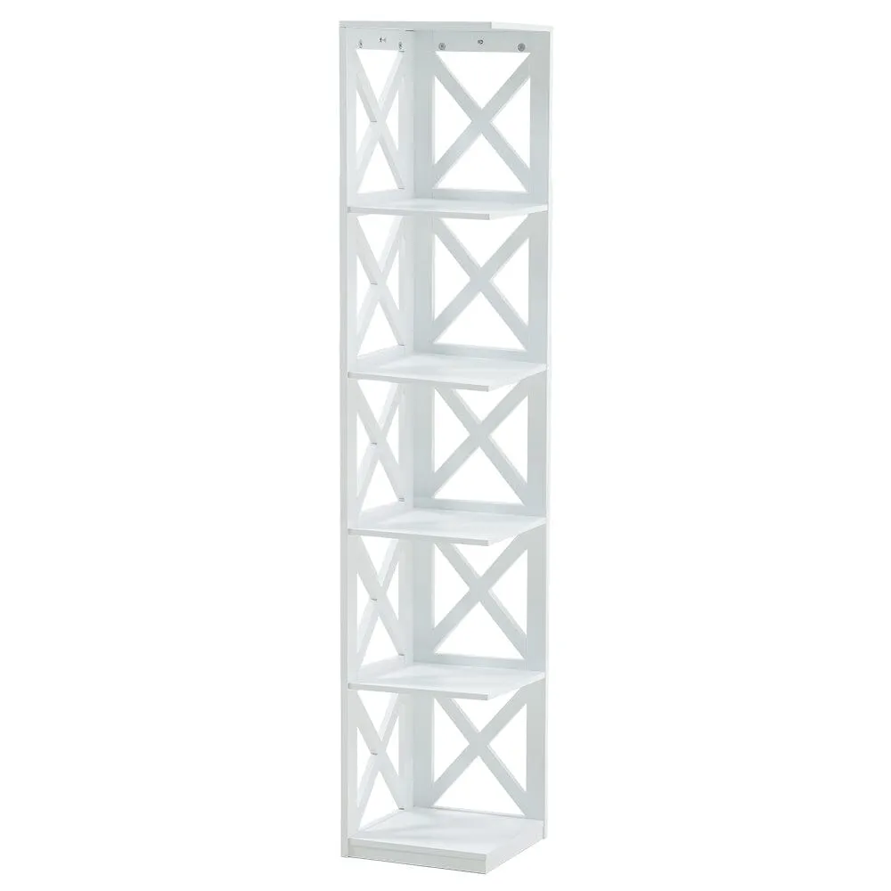 5 tier Rectangular Wooden Vertical Living Room Shelf