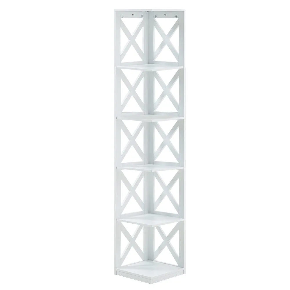 5 tier Rectangular Wooden Vertical Living Room Shelf