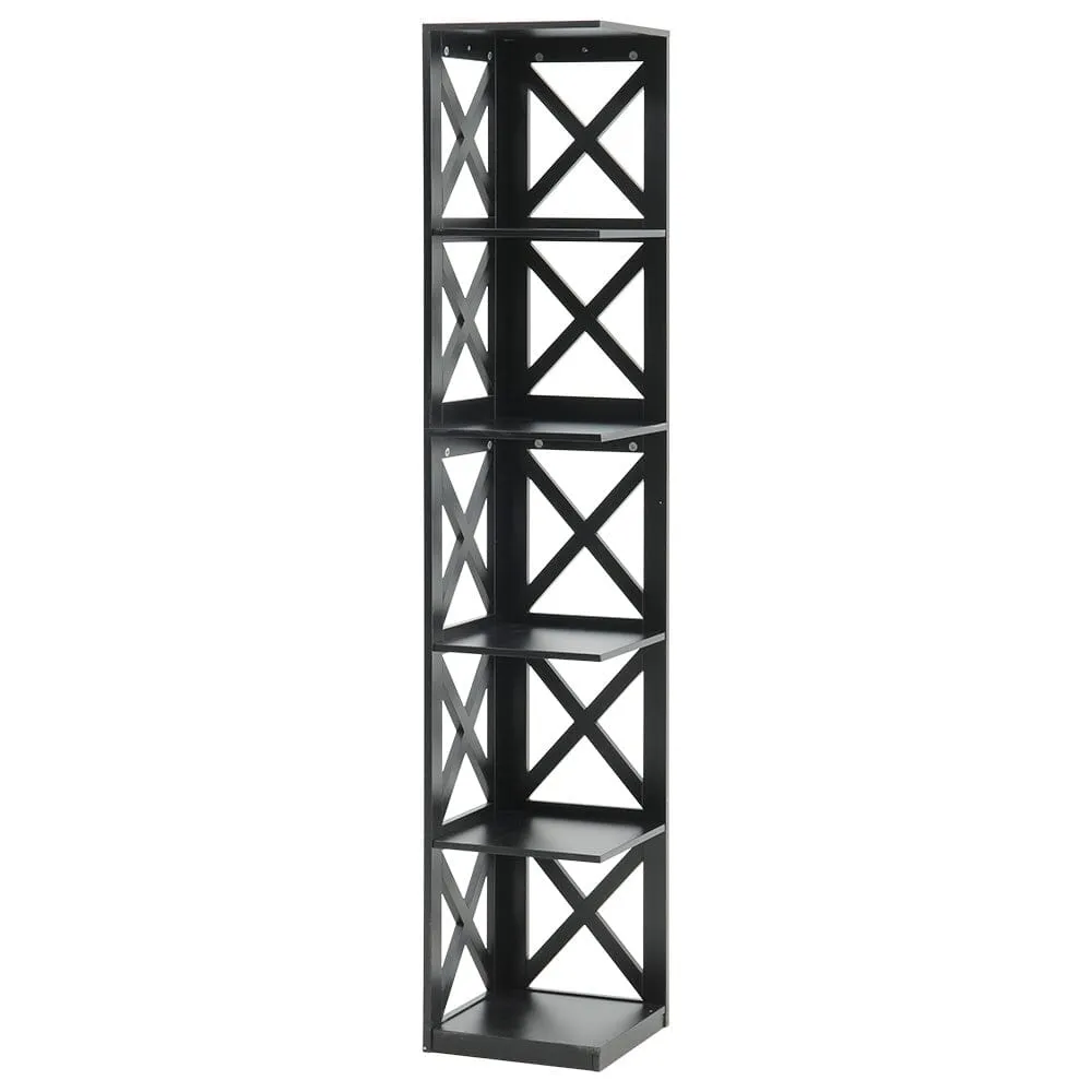 5 tier Rectangular Wooden Vertical Living Room Shelf