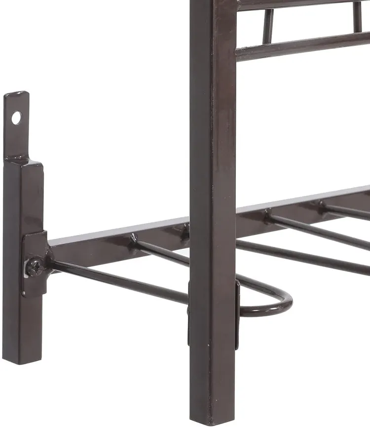 5-Tier Wall Mounted Dark Brown Metal 18 Pair Boot and Shoe Storage Rack Organizer Stand