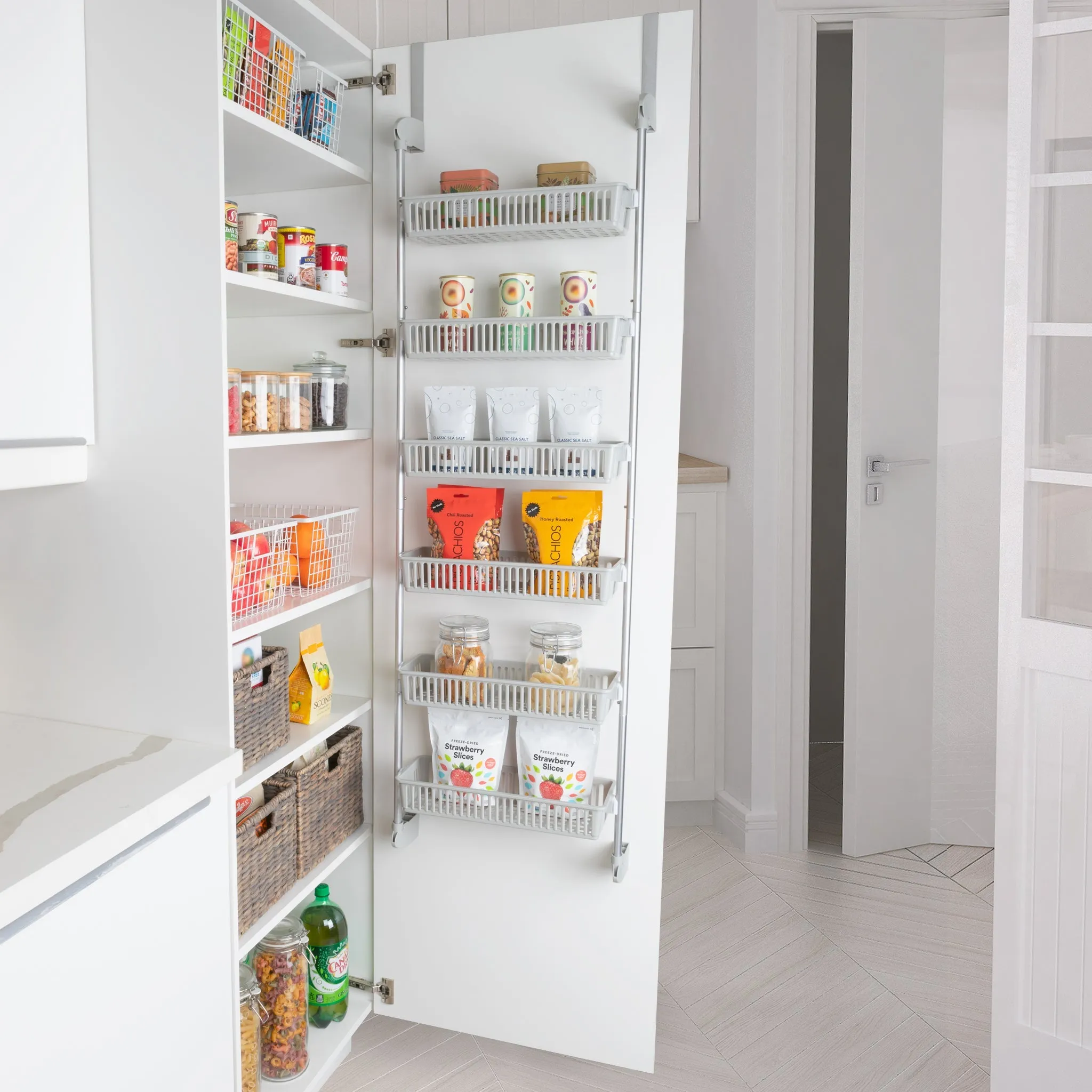 6-Tier Over The Door Pantry Organizer with 6 Full Baskets
