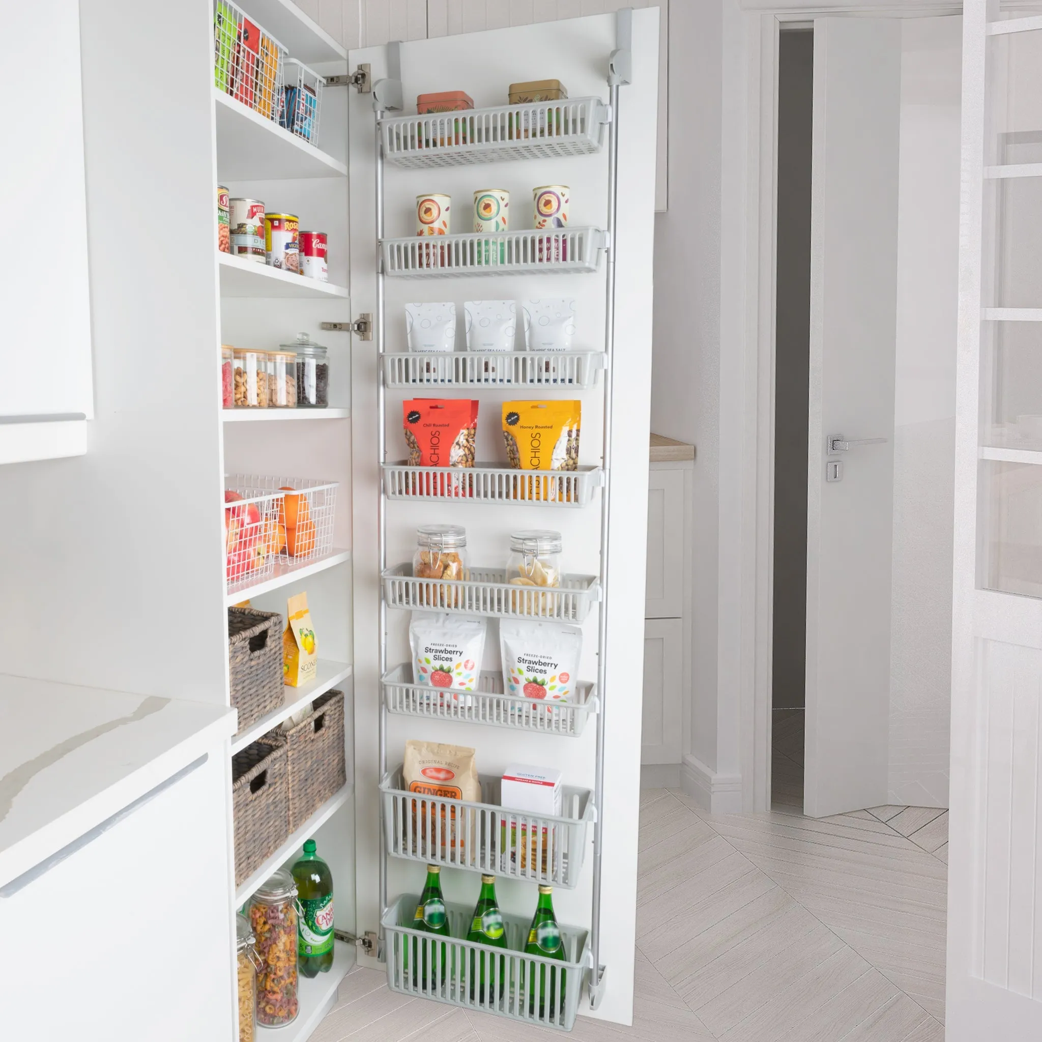 6-Tier Over The Door Pantry Organizer with 6 Full Baskets