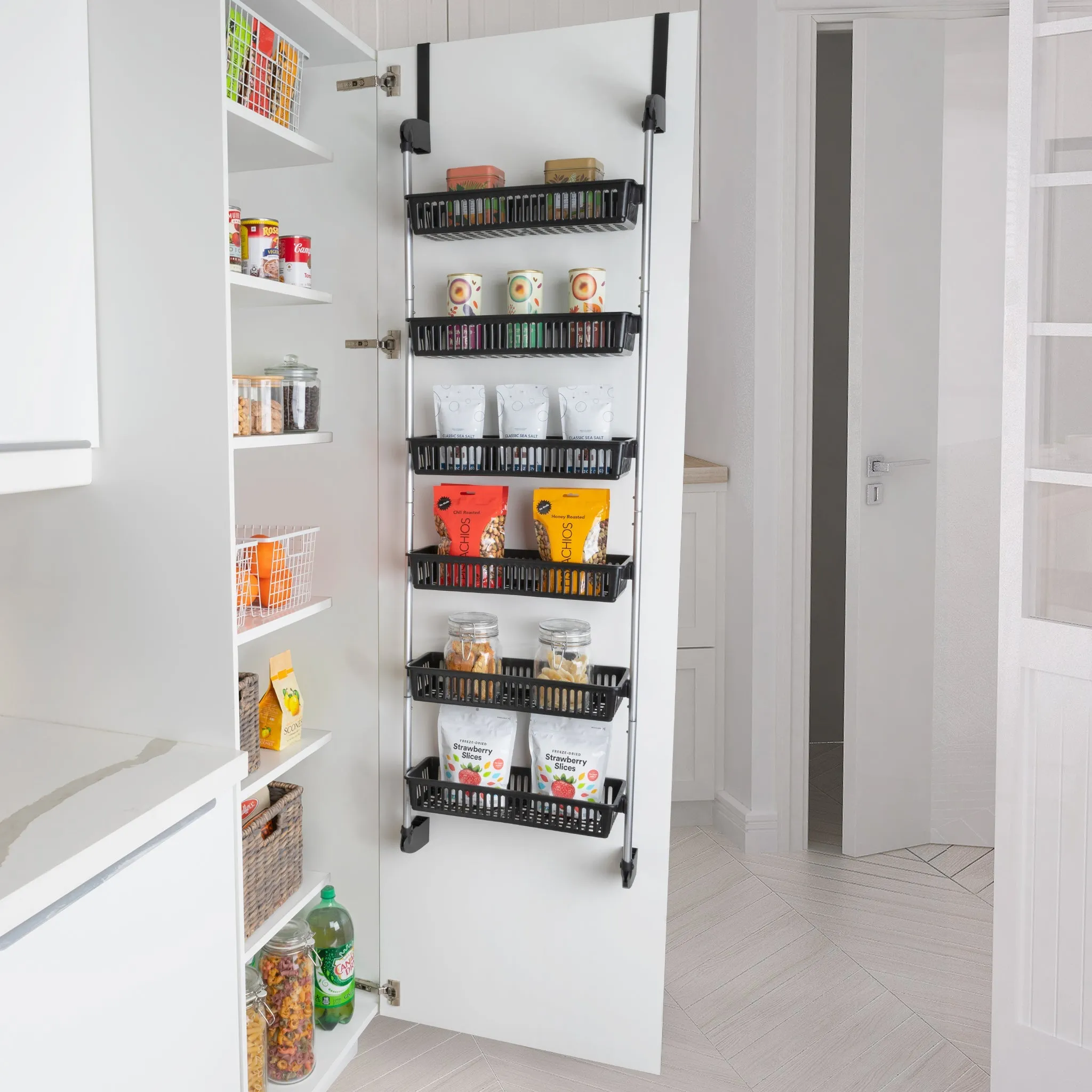 6-Tier Over The Door Pantry Organizer with 6 Full Baskets