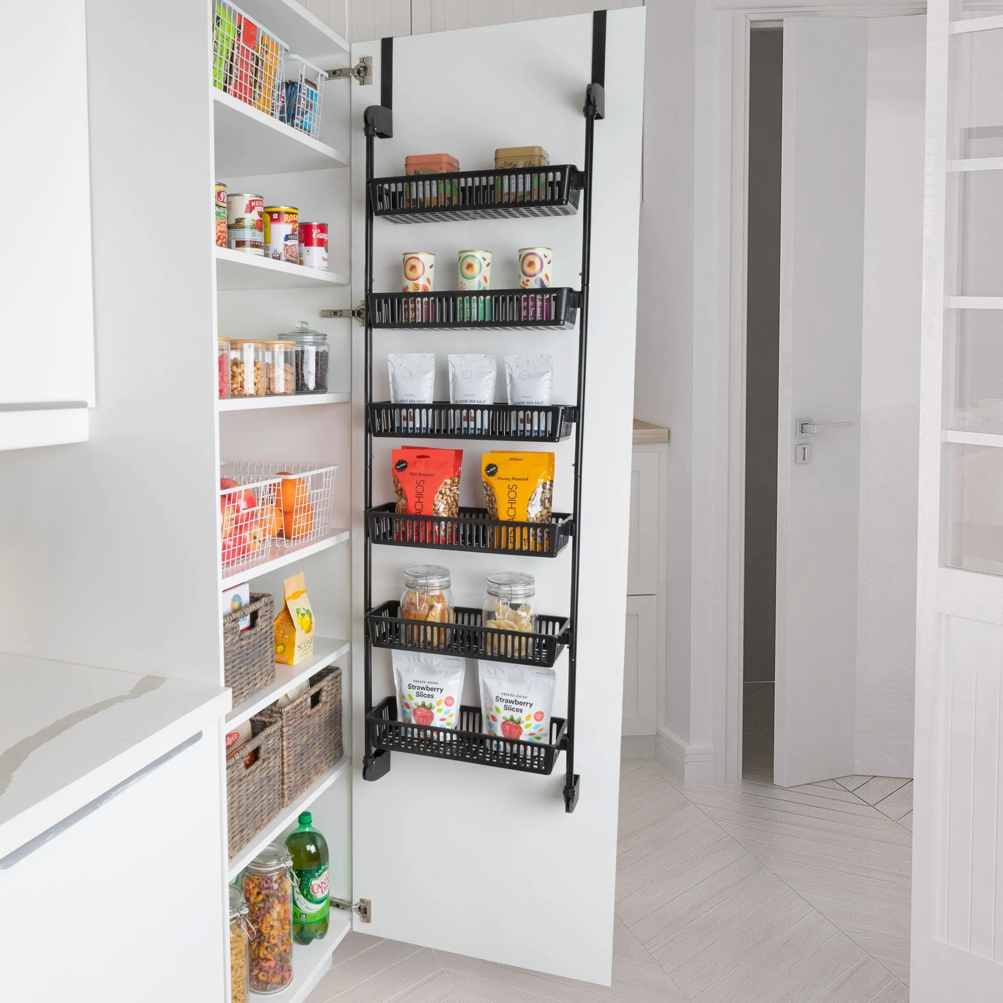 6-Tier Over The Door Pantry Organizer with 6 Full Baskets