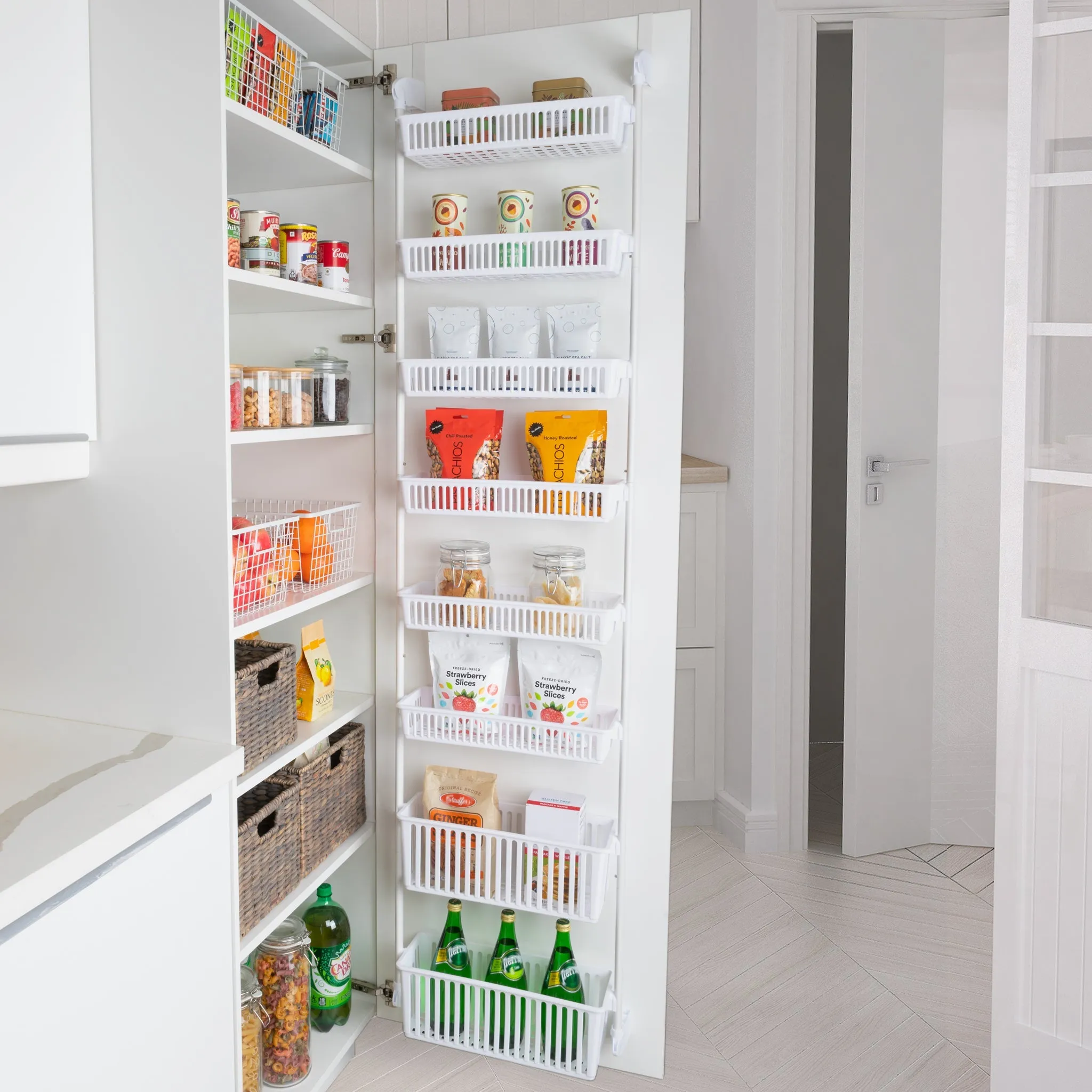 6-Tier Over The Door Pantry Organizer with 6 Full Baskets