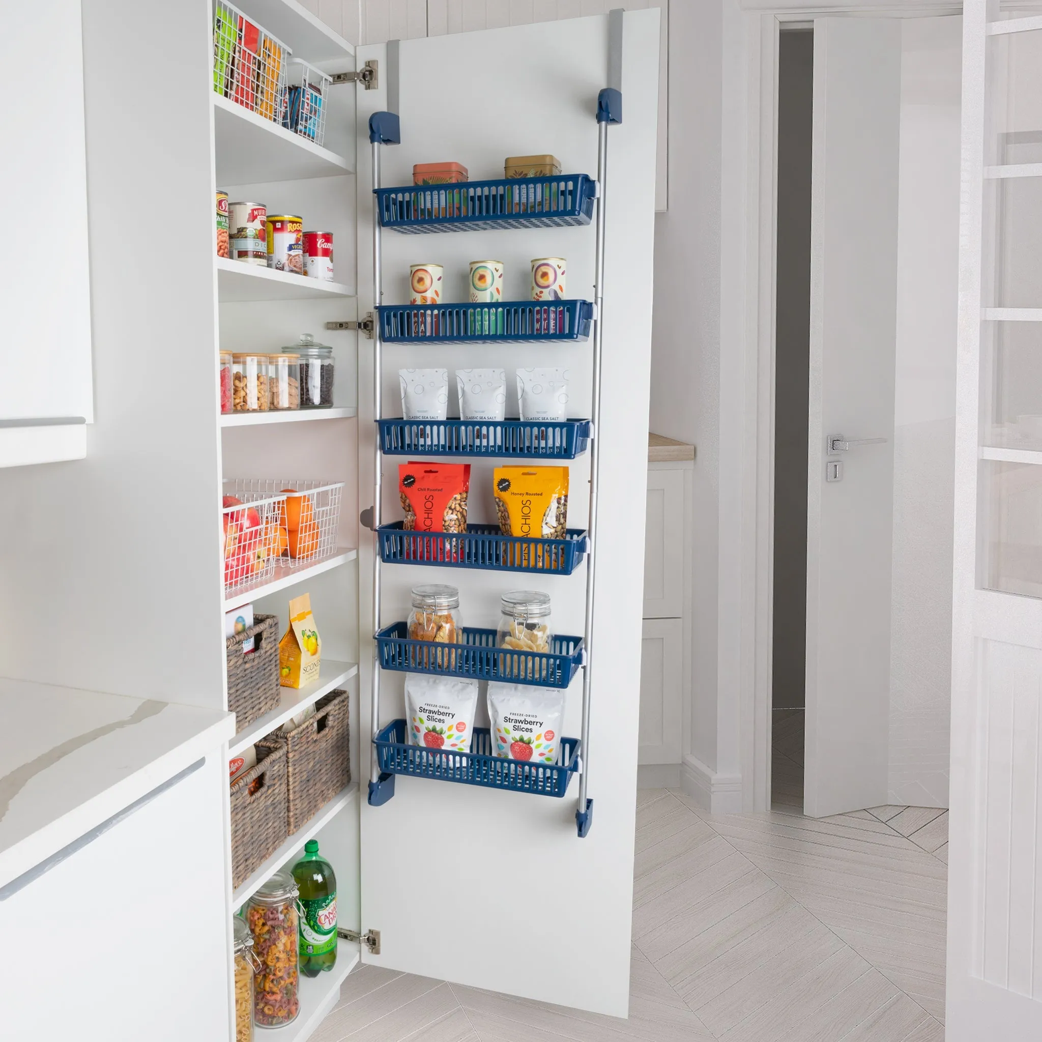 6-Tier Over The Door Pantry Organizer with 6 Full Baskets