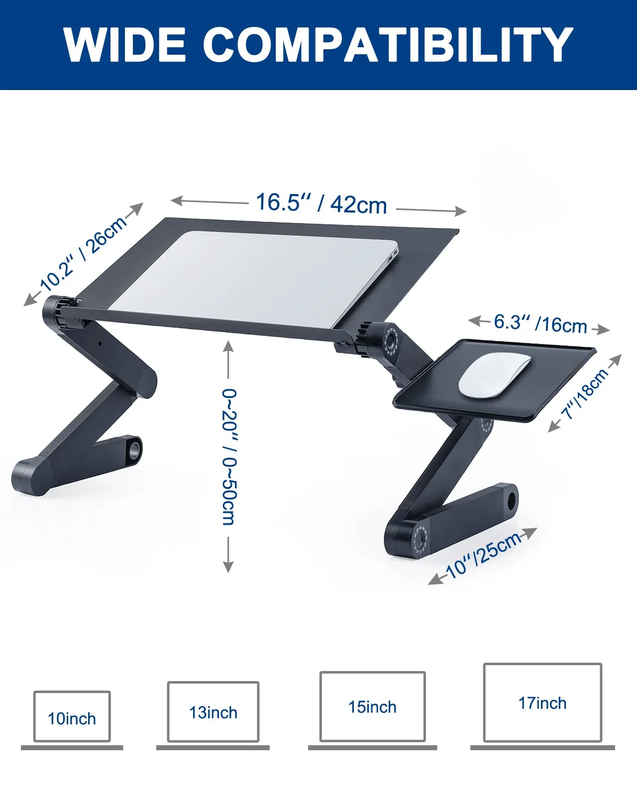 Adjustable Laptop Stand, Office Table RAINBEAN Laptop Desk
