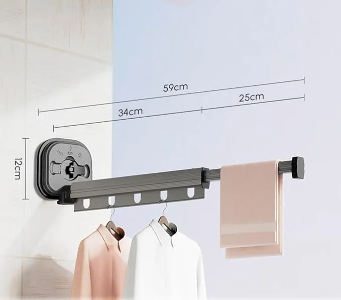 Adsorption Wall Mounted Folding Clothes Drying Rack 400-000-1373