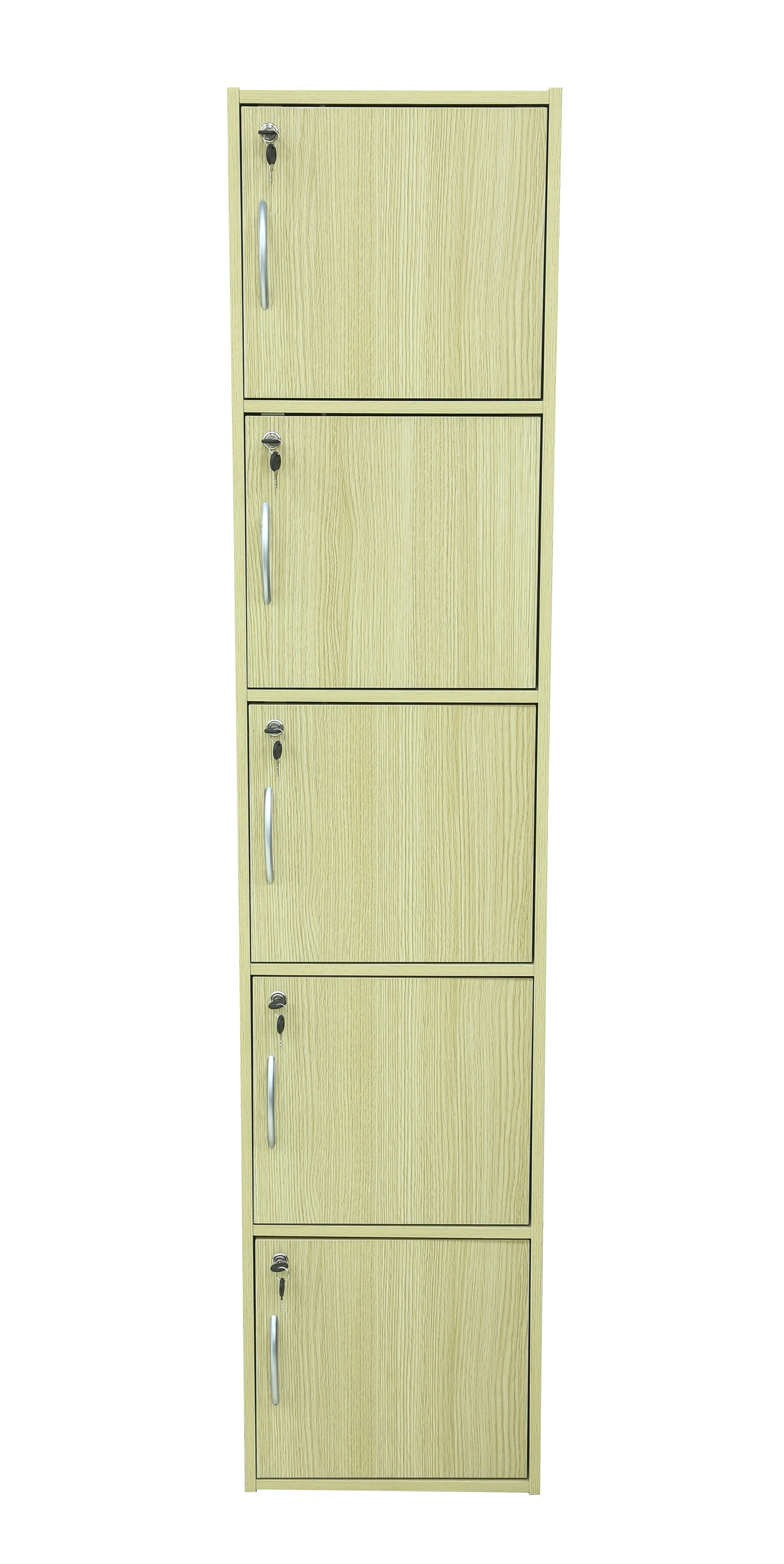 AFT 5 DOOR LOCKABLE WOODEN STORAGE SHELF, BEIGE