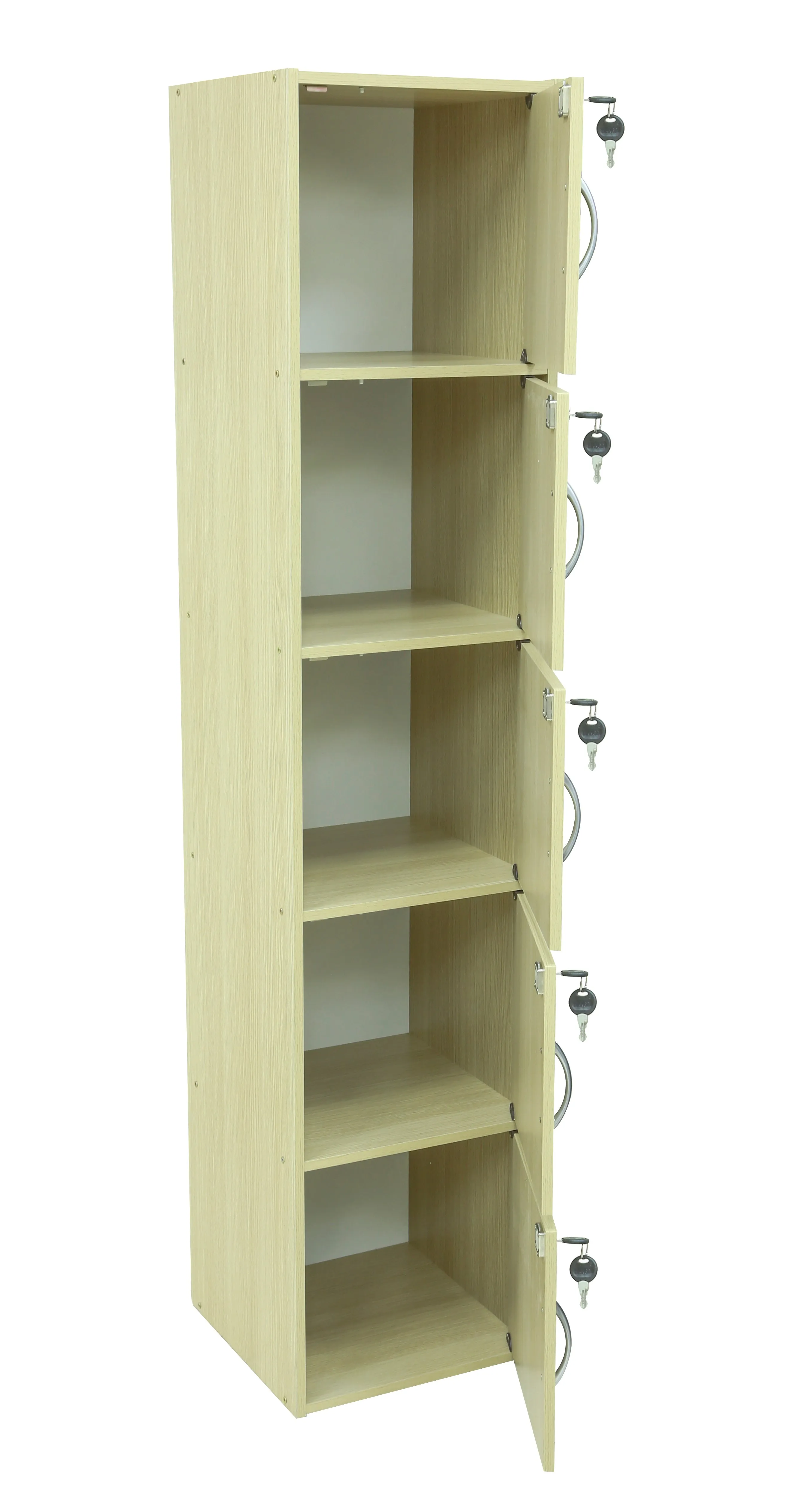 AFT 5 DOOR LOCKABLE WOODEN STORAGE SHELF, BEIGE