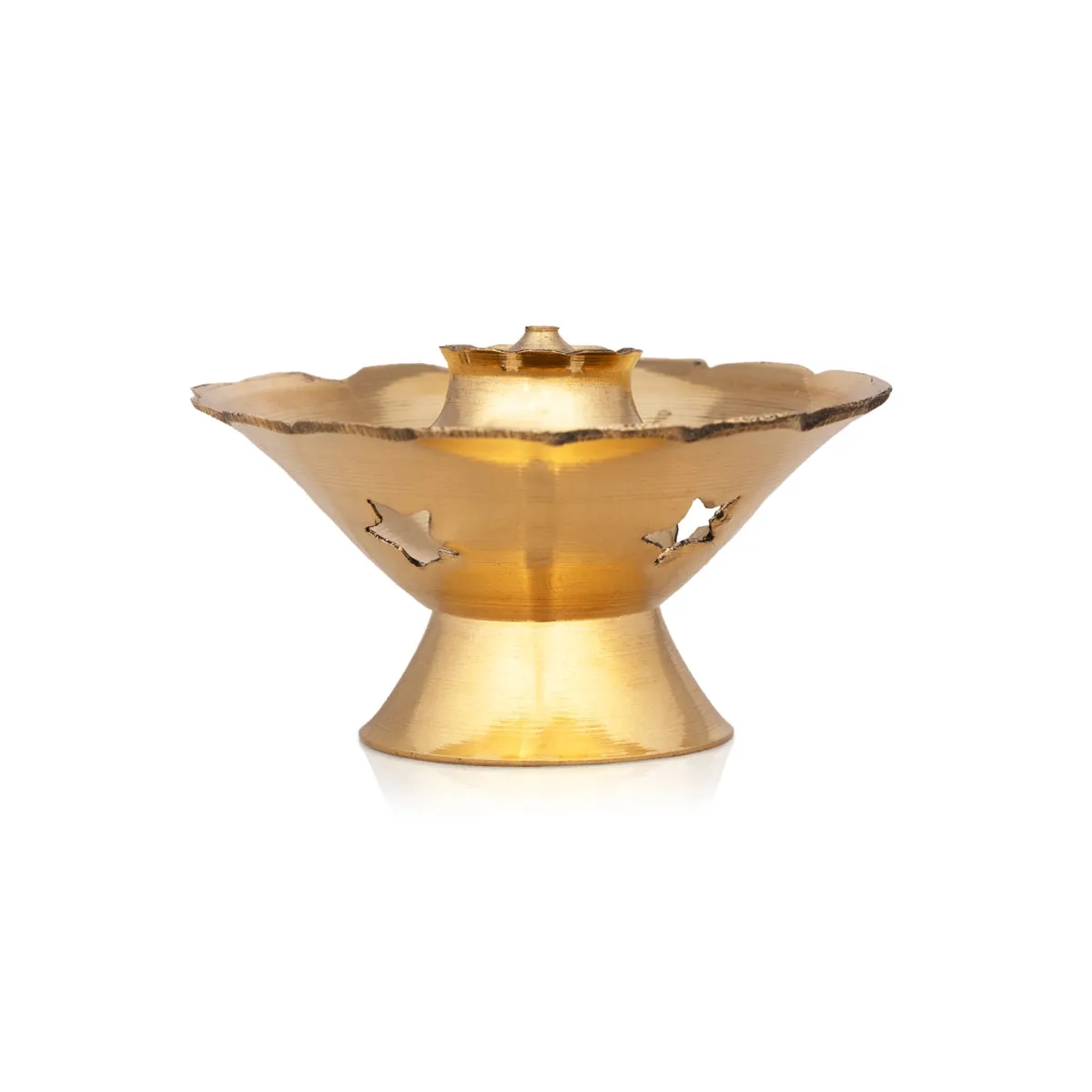 Agarbathi Stand - 1 x 2.25 Inches | Brass Agarbatti Holder/ Flower Design Incense Stick Holder for Pooja