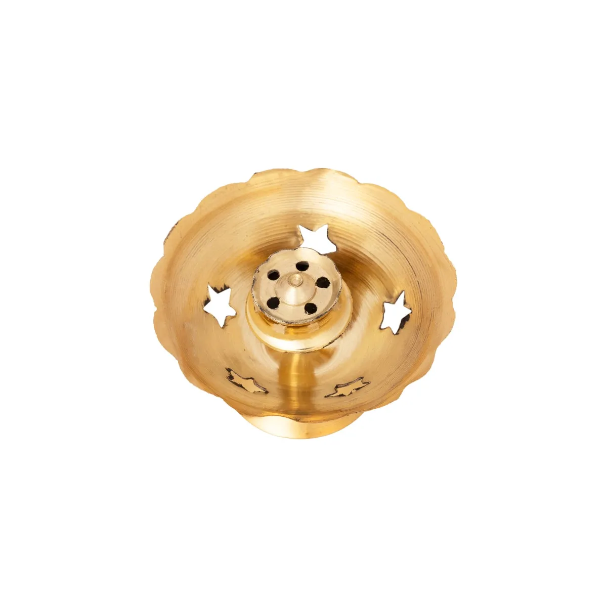 Agarbathi Stand - 1 x 2.25 Inches | Brass Agarbatti Holder/ Flower Design Incense Stick Holder for Pooja
