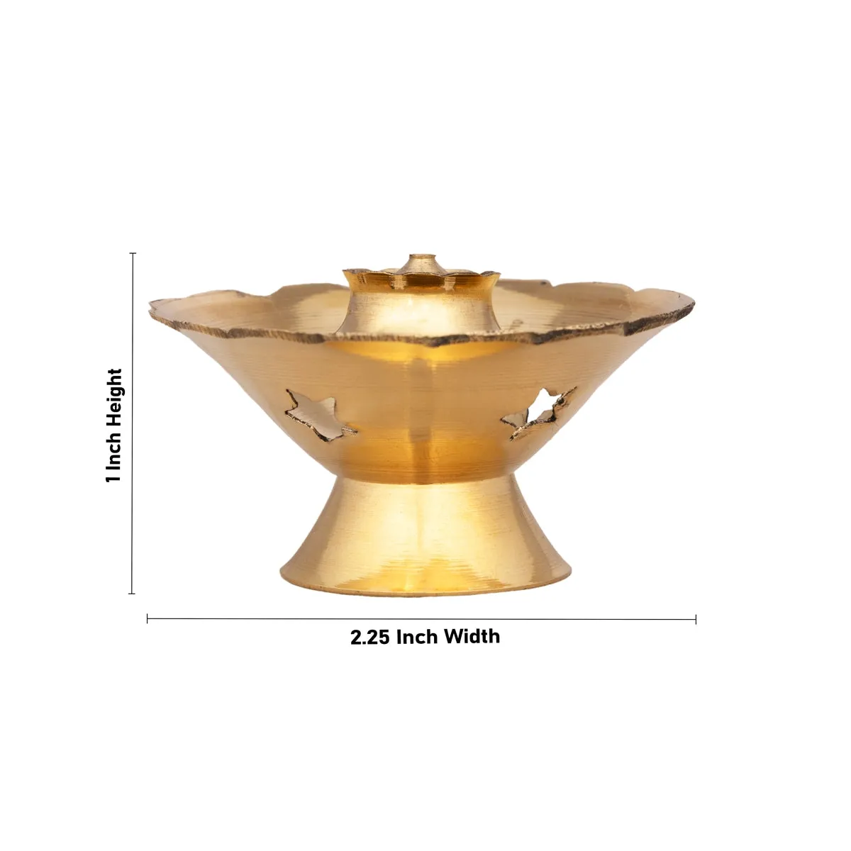 Agarbathi Stand - 1 x 2.25 Inches | Brass Agarbatti Holder/ Flower Design Incense Stick Holder for Pooja