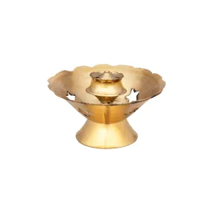 Agarbathi Stand - 1 x 2.25 Inches | Brass Agarbatti Holder/ Flower Design Incense Stick Holder for Pooja