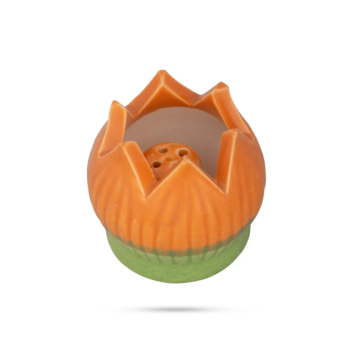 Agarbathi Stand - 2.5 x 2.5 Inches | Lotus Design Agarbatti Holder/ Ceramic Incense Holder for Pooja