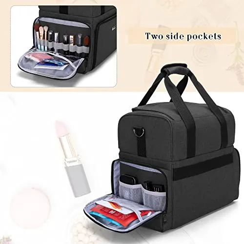 BAFASO Large Travel Makeup Bag with 3 Inner Removable Pouches