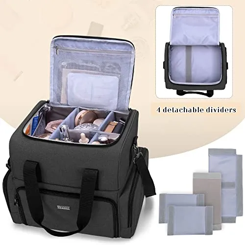 BAFASO Large Travel Makeup Bag with 3 Inner Removable Pouches