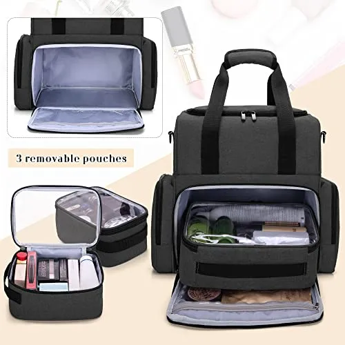 BAFASO Large Travel Makeup Bag with 3 Inner Removable Pouches
