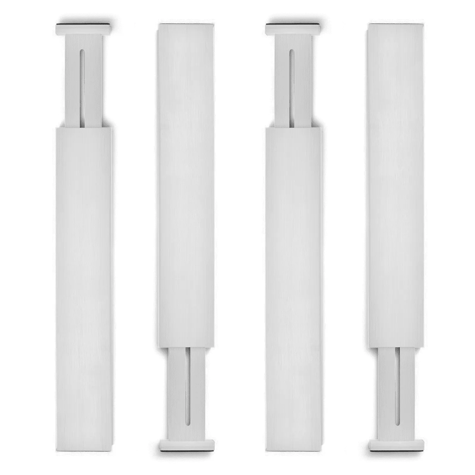 Bamboo Adjustable Drawer Dividers Organizers - Large Expandable Utensil Organizer Separators for Kitchen, Dresser, Bedroom, Baby Drawer, Bathroom & Office, Set of 4 (2.6 Tall, 13-17.5 Inch)