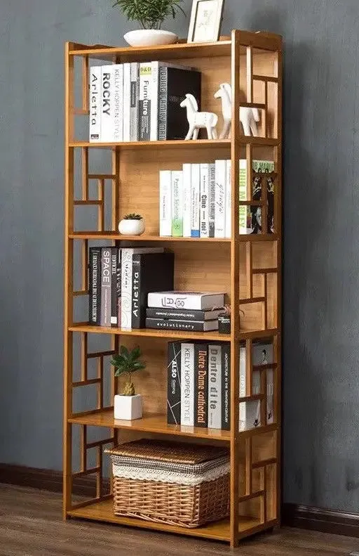 Bamboo Antique Style Cabinet Book Shelf Bookcase Storage Choice Elegant BBC01