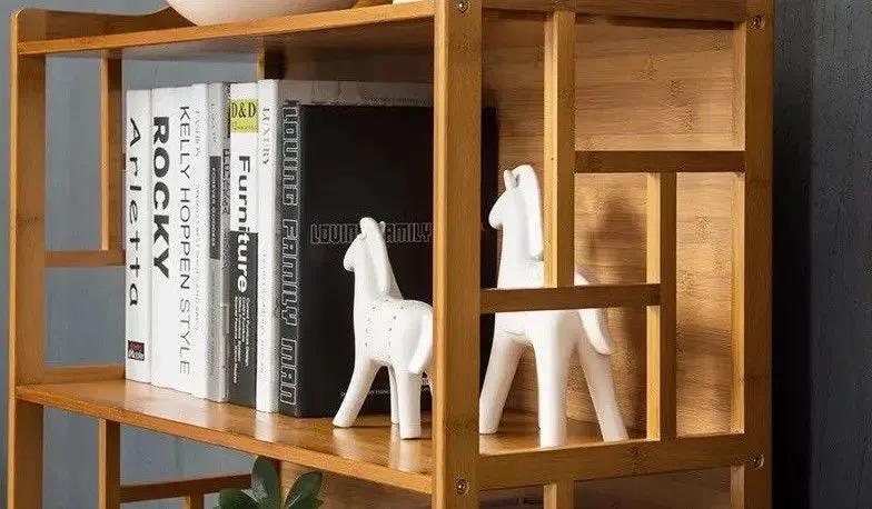 Bamboo Antique Style Cabinet Book Shelf Bookcase Storage Choice Elegant BBC01