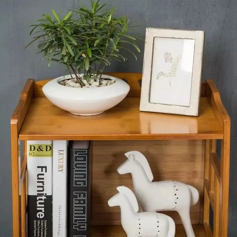 Bamboo Antique Style Cabinet Book Shelf Bookcase Storage Choice Elegant BBC01