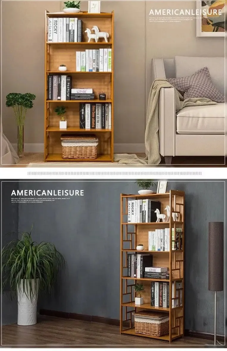 Bamboo Antique Style Cabinet Book Shelf Bookcase Storage Choice Elegant BBC01