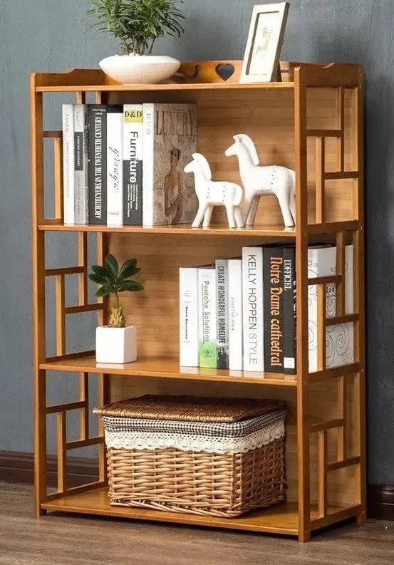 Bamboo Antique Style Cabinet Book Shelf Bookcase Storage Choice Elegant BBC01