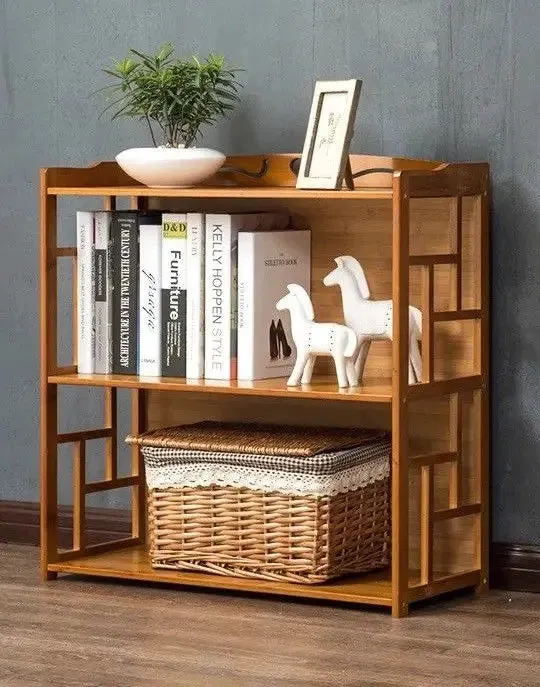 Bamboo Antique Style Cabinet Book Shelf Bookcase Storage Choice Elegant BBC01