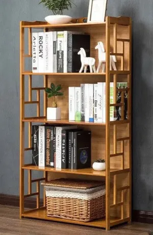 Bamboo Antique Style Cabinet Book Shelf Bookcase Storage Choice Elegant BBC01