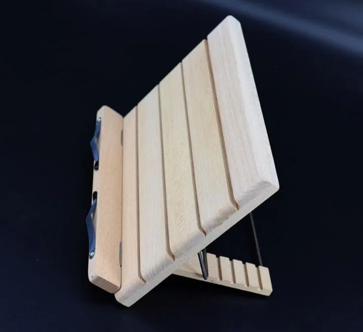 Bamboo Book Stand Adjustable Foldable Book Holder