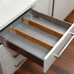 Bamboo Kitchen Drawer Dividers 2 Pack